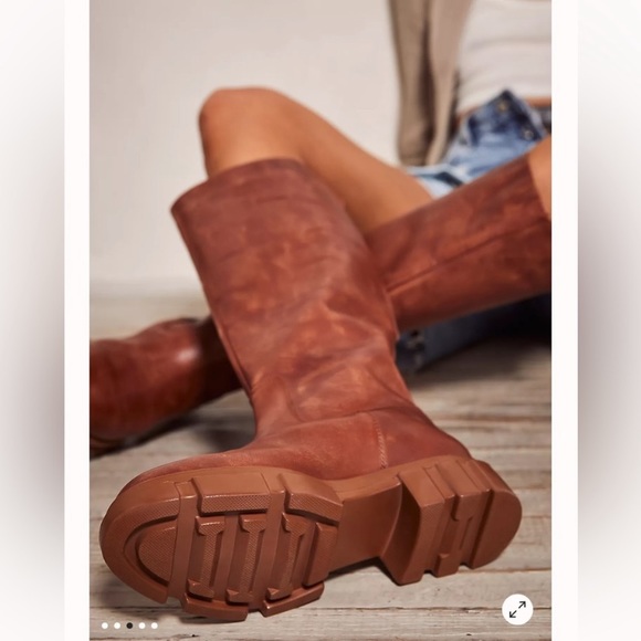 Free People Brooks Caramel Tall Boots size 38 - Picture 5 of 14